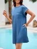 Sommerkleid für Damen, lässiger Stil, Rundhalsausschnitt, Produktbild-Vorschau 4