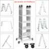 A collage of images showing a multi-purpose ladder in various configurations and close-ups of its components. Náhled obrázku produktu