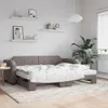 vidaXL Divano letto estraibile Taupe 100x200 cm Tessuto Anteprima dell’immagine prodotto 2