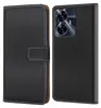 A black flip-style phone case is shown from the front and back. Produktbild-Vorschau