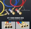 Close-up of air conditioning manifold gauge hoses and connectors. Produktbild-Vorschau