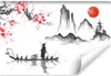Vlies Fototapete LANDSCHAFT Berge Blumen Japan Malerei für Produktbild-Vorschau 1