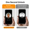 Comparison of a new privacy film versus an old privacy film on a smartphone, demonstrating face recognition functionality. Produktbild-Vorschau