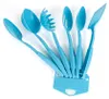 A set of blue kitchen utensils arranged in a fan shape on a white background. Náhled obrázku produktu