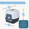 A diagram showing the dimensions of a cat litter box. Produktbild-Vorschau