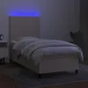 Boxspringbett mit Matratze & LED Creme 90x190 cm Stoff Produktbild-Vorschau 4