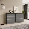 Kommode 160 cm Graphit mit 2 Schiebetüren 
Maße:
•	Breite: 161 cm
•	Höhe: 85 cm
•	Tiefe: 43,5 cm Produktbild-Vorschau