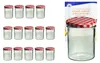 15er Set Sturzglas 350 ml To 82 rot karierter Deckel Produktbild-Vorschau 1
