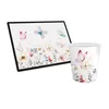 itenga Papierkorb mit Schreibunterlage Motiv Schmetterling Produktbild-Vorschau 1