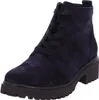 A single dark blue suede boot with laces and a thick sole is shown against a white background. Anteprima dell’immagine prodotto