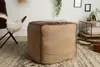 Fußhocker MUSTANG 45cm Echtleder und Leinen braun Produktbild-Vorschau 3