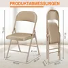 4er Set Klappstühle gepolstert Khaki Kunstleder – bis 204 Produktbild-Vorschau 3