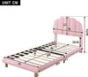MODFU Lit simple 90x200 cm, Lit pour Enfant, Sommier à Voir les images du produit 7