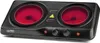 A black electric double hot plate with red heating elements. Náhľad obrázku produktu