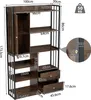 Libreria Sweiko, libreria a 6 ripiani con ante e cassetti Anteprima dell’immagine prodotto 9