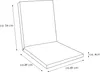A diagram of a seat cushion with dimensions indicated. Produktbild-Vorschau