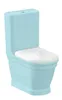 A light blue toilet with a white seat is shown against a white background. Anteprima dell’immagine prodotto