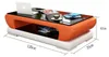 Designer Couchtisch Polster Tisch Leder Glas Moderner Voir les images du produit 5