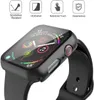 A close-up of a black Apple Watch case with a screen protector, showing its features. Produktbild-Vorschau