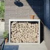vidaXL Brennholzregal Weiß 100x40x80 cm Stahl Produktbild-Vorschau 2
