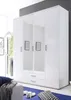 Karl Kleiderschrank 4-türig mit Spiegel 159 cm Weiß Produktbild-Vorschau 1
