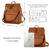 Cityrucksack Retro Rucksack Damen 3 in 1 Handtasche Mädchen Produktbild-Vorschau 6