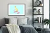 MuchoWow® Gerahmtes Poster Ente - Küken - Skateboard - Blau Produktbild-Vorschau 2