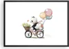 Gerahmtes Poster - Schwarzer Rahmen - Panda Fahrrad Kinder Produktbild-Vorschau 1
