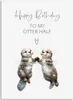 Postkarte Happy Birthday OTTER HALF Geburtstagskarte Produktbild-Vorschau 1