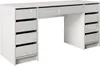 A white desk with multiple drawers is shown against a white background. Voir les images du produit