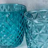 4er Set Windlicht H7,5cm Glas Türkis Teelichthalter Produktbild-Vorschau 3