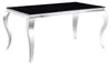 Table à manger en verre - Noir et argenté - 6 couverts - L Voir les images du produit 1