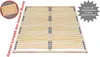 A slatted bed base made of wood.