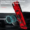 A red phone case with a ring holder is shown attached to a magnetic car mount inside a car. Produktbild-Vorschau