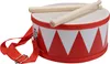 Trommel für Kinder rot/weiss – Holz, 20 cm, mit Sticks & Produktbild-Vorschau 1