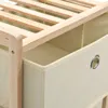 vidaXL Košík s 5 textilnými košíkmi Cedrové drevo Béžová Náhľad obrázku produktu 4