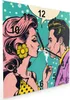 Wanduhr aus Glas mit Motiv Retro Pop Art Duo- 30 x 30 cm - Produktbild-Vorschau 2
