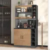 A modern kitchen buffet cabinet with wine storage and display shelves. Produktbild-Vorschau
