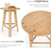 Table haute pour fête en bois massif pliante 79x110cm - Voir les images du produit 3