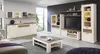A modern living room with a sofa, coffee table, and entertainment center. Produktbild-Vorschau