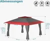 Wiltec Faltpavillon Moskitonetz 3,92 x 3,92 m grau rot, Produktbild-Vorschau 4