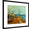 MuchoWow® Gerahmtes Poster Fischerboote am Strand - Gemälde Produktbild-Vorschau 1