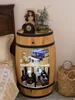 Holzfass Hausbar mit LED-Leuchten - Weinschrank im Retro Produktbild-Vorschau 6
