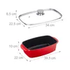 Relaxdays Teglia con coperchio in vetro, teglia da 5 litri, Anteprima dell’immagine prodotto 4