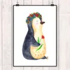 Mr. & Mrs. Panda Bild Pinguin Blumen DIN A0 - Weiß - Produktbild-Vorschau 2