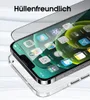 A close-up of a smartphone screen protector and case, with the phone's interface visible. Produktbild-Vorschau