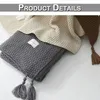 Quasten Gestrickte Decke Weiche Warme Strickdecke Produktbild-Vorschau 6