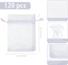 120 x Organzové vrecúška biele na šperky a darčeky - 7 x 9 Náhľad obrázku produktu 2