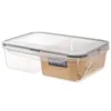 A clear, studio shot of a two-compartment lunchbox with its lid on, against a white background. Náhľad obrázku produktu