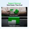 Two images showing different methods of support removal for 3D printed objects. The top image shows snap-away support, and the bottom image shows water-soluble support. Produktbild-Vorschau